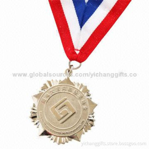 Metal medallion, Silver plated, with Ribbon, Customized Designs welcomed